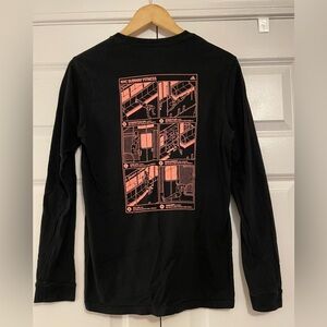 Adidas Mens Shirt Sz M Long Sleeve Crewneck NYC Subway Fitness Double Sided